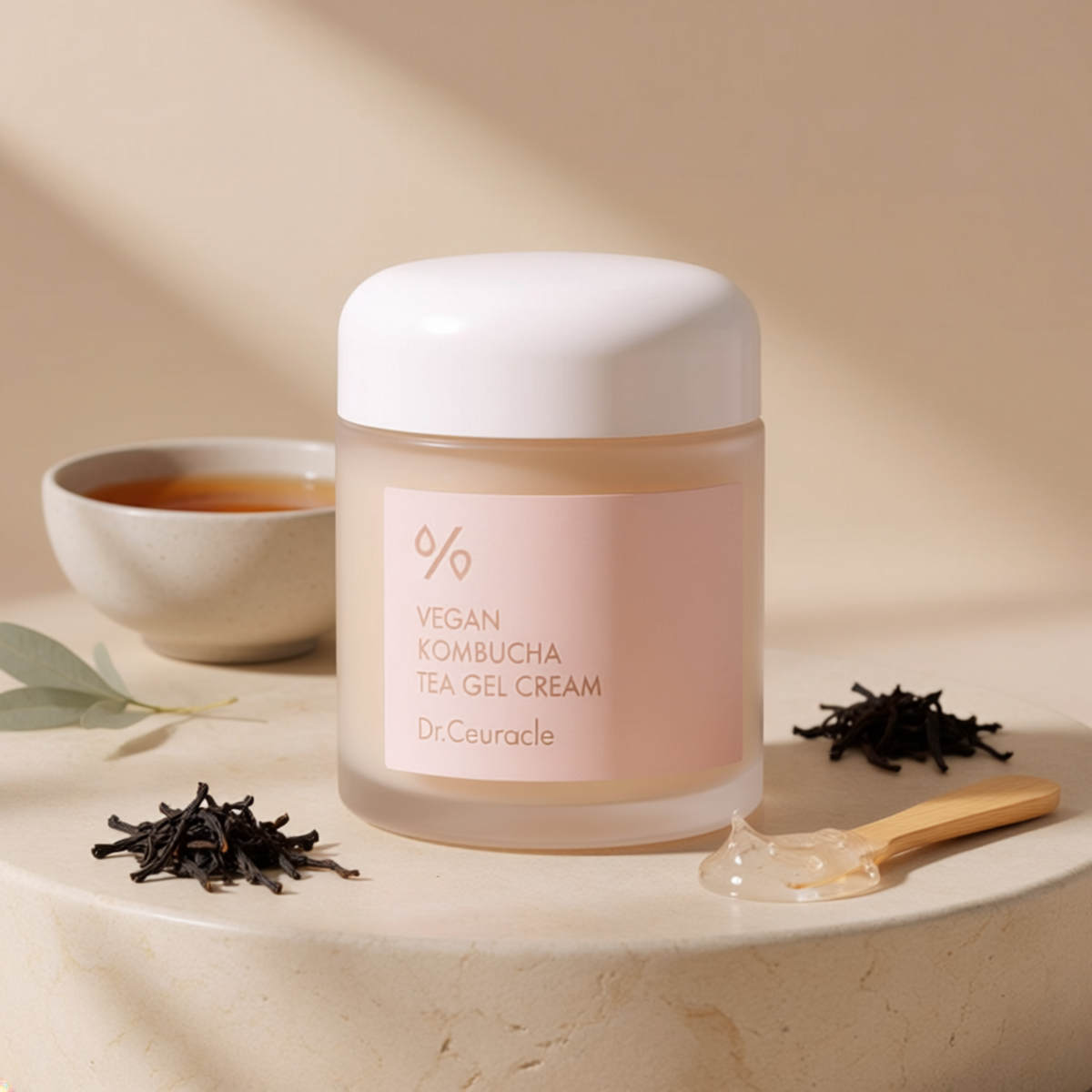 Dr. Ceuracle Vegan Kombucha Tea Gel Cream, crema idratante coreana leggera con tè fermentato