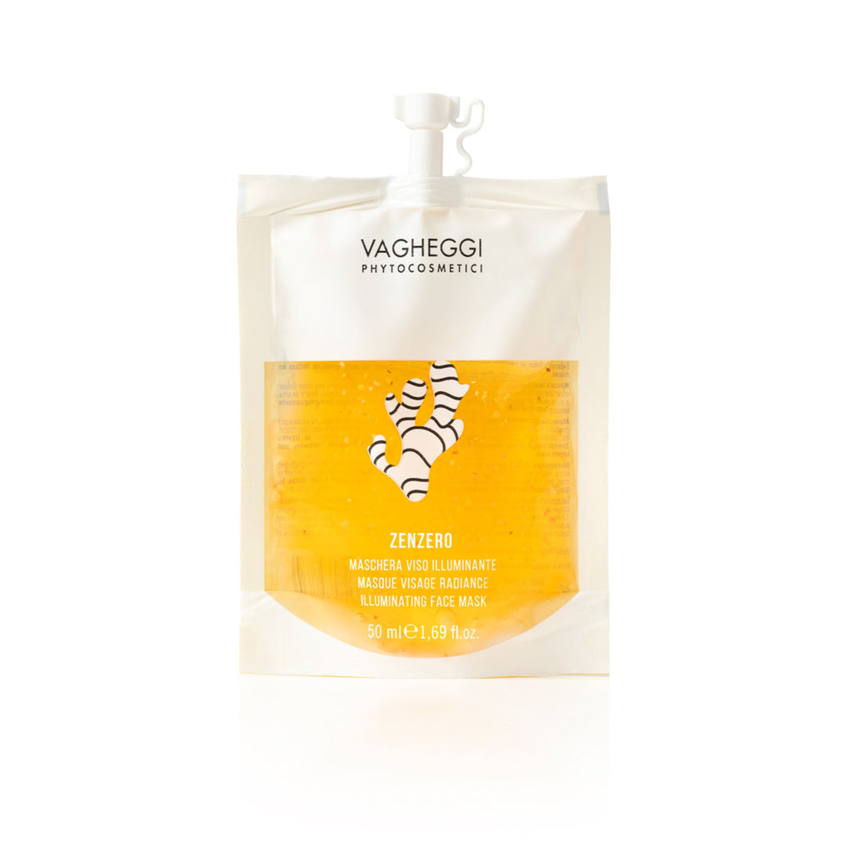 Vagheggi Maschera Viso Zenzero, busta con gel arancione maschera illuminante 50 ml