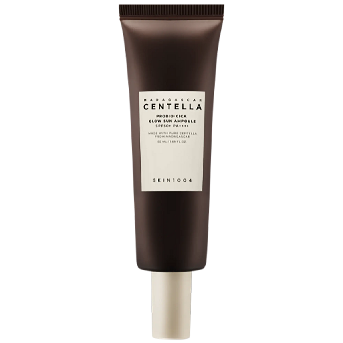 Skin1004 Madagascar Centella Probio-Cica Glow Sun Ampoule 50 ml, flacone solare illuminante vista frontale