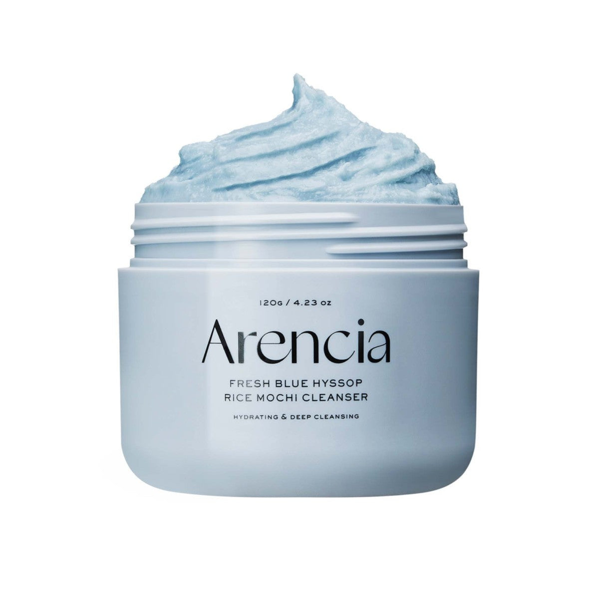 Arencia Fresh Blue Hyssop Rice Mochi Cleanser, vasetto detergente in gel blu