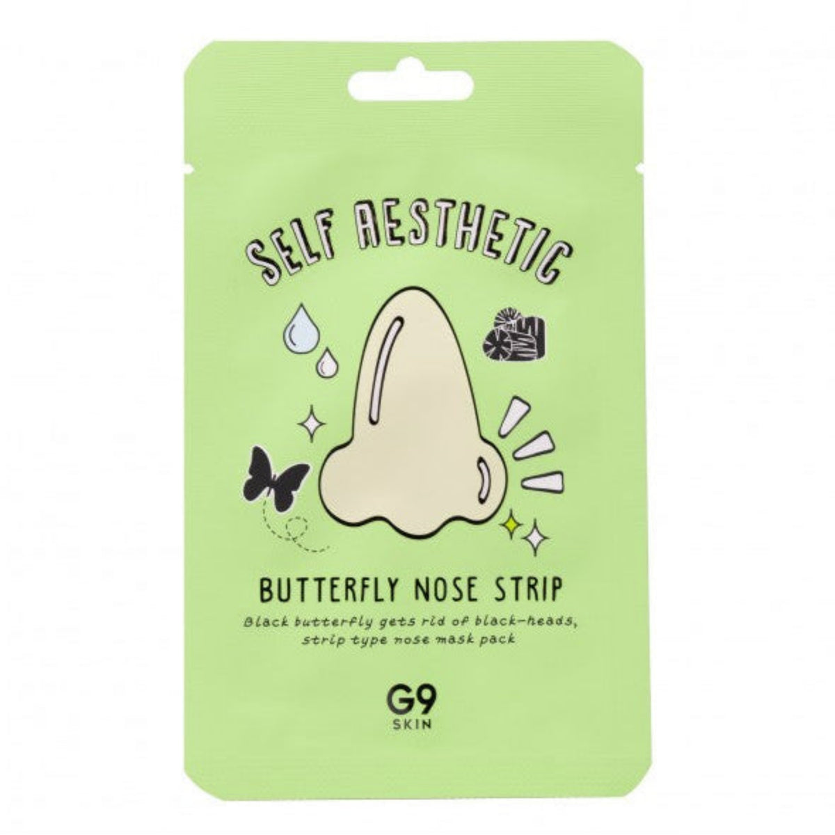G9 Skin Self Aesthetic Butterfly Nose Strip, bustina cerotti naso verde