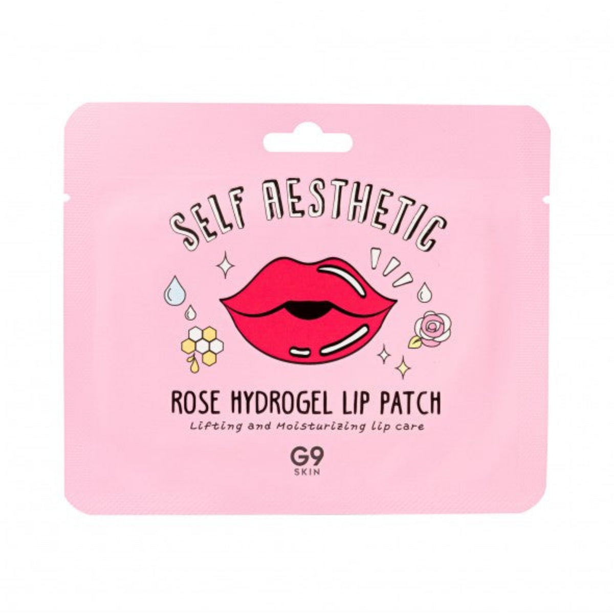 G9 Skin Self Aesthetic Rose Hydrogel Lip Patch, bustina patch labbra rosa