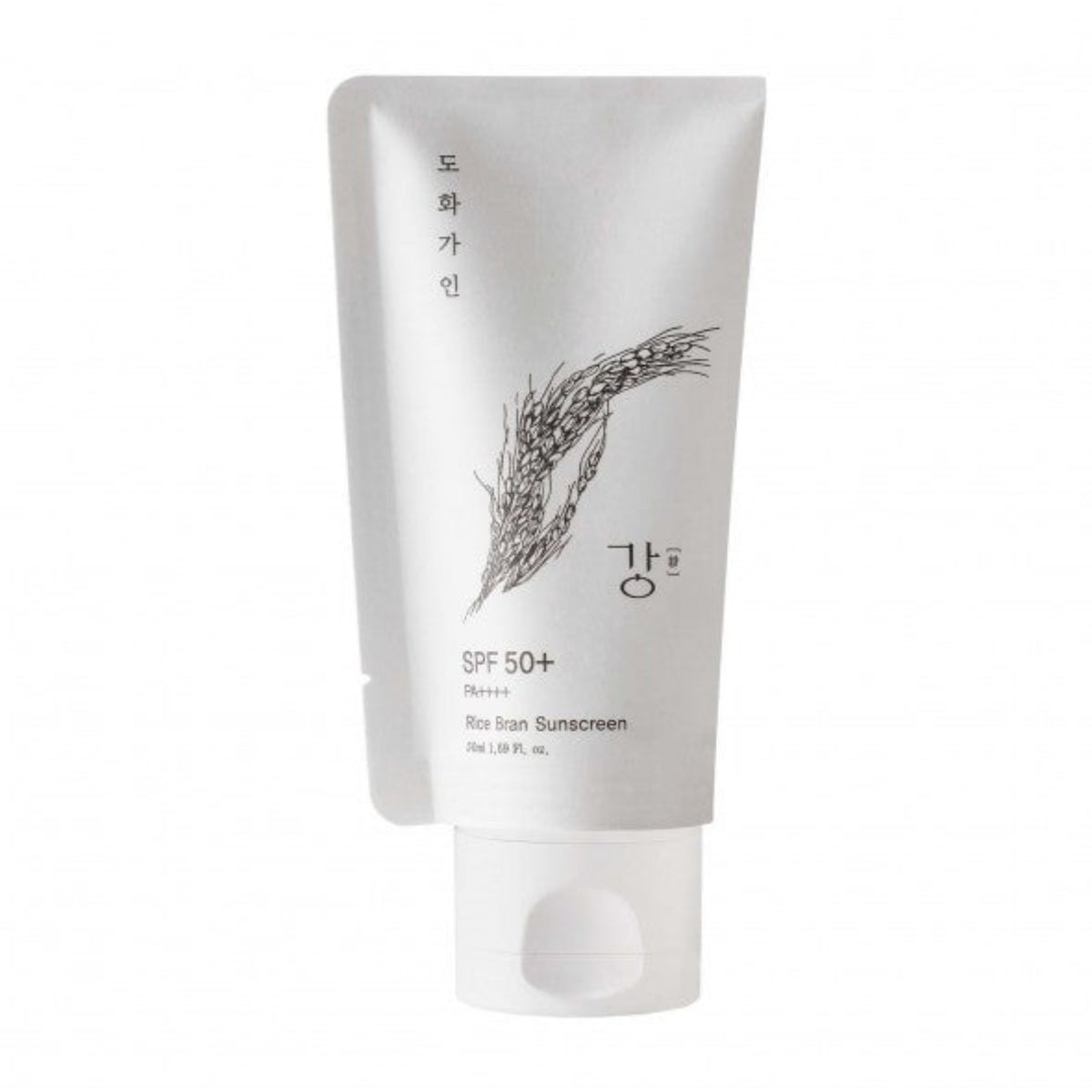 House of Dohwa Rice Bran Sunscreen SPF50 50 ml, tubo solare vista frontale
