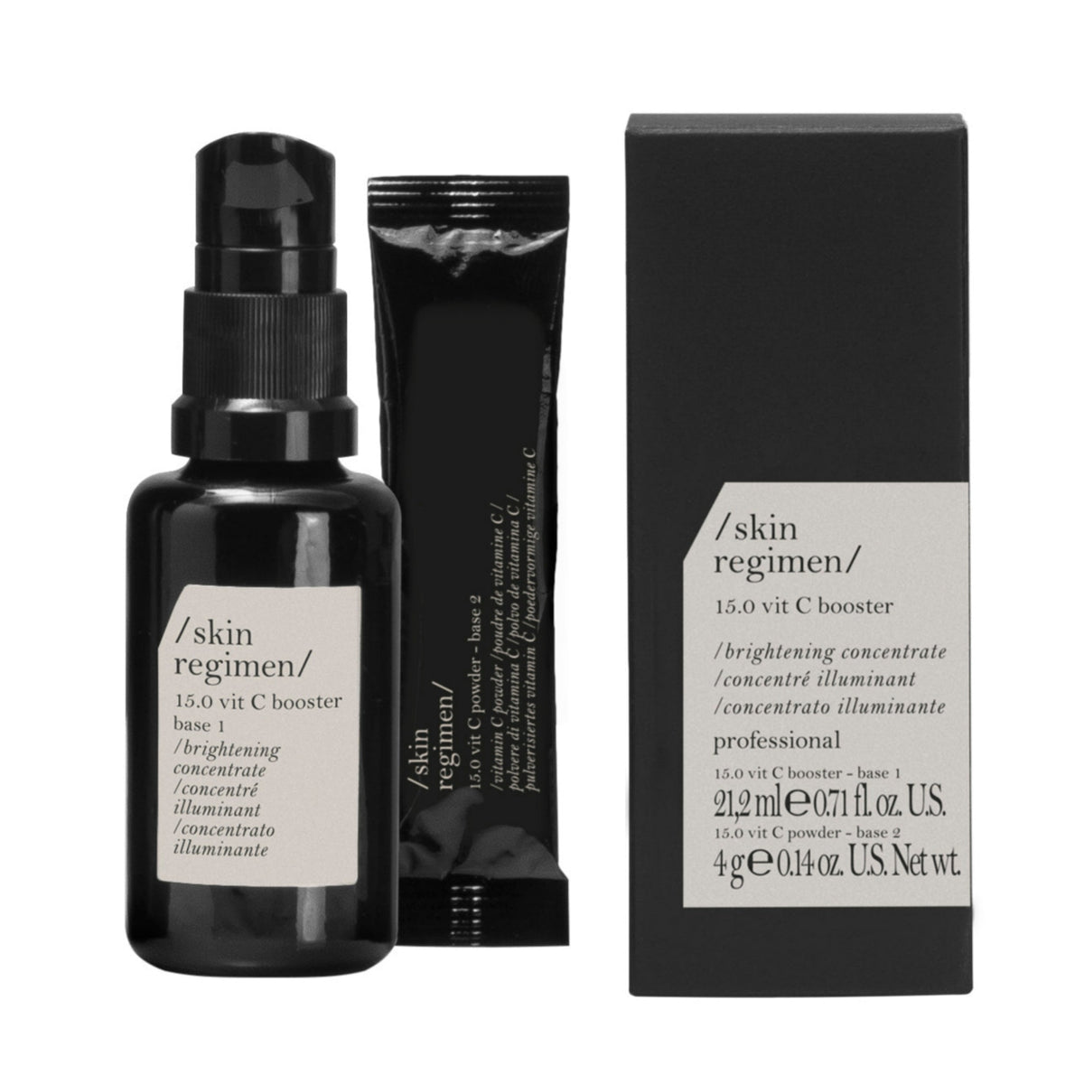 Comfort Zone Skin Regimen 15.0 Vitamin C Booster, flacone bustina monodose e confezione nera