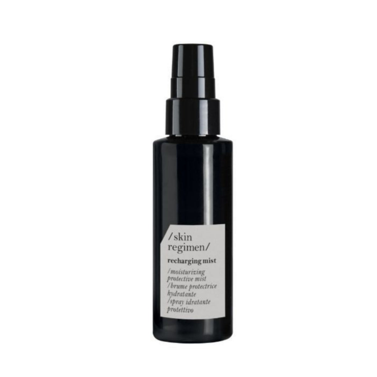 Comfort Zone Skin Regimen Recharging Mist, flacone nero spray idratante protettivo