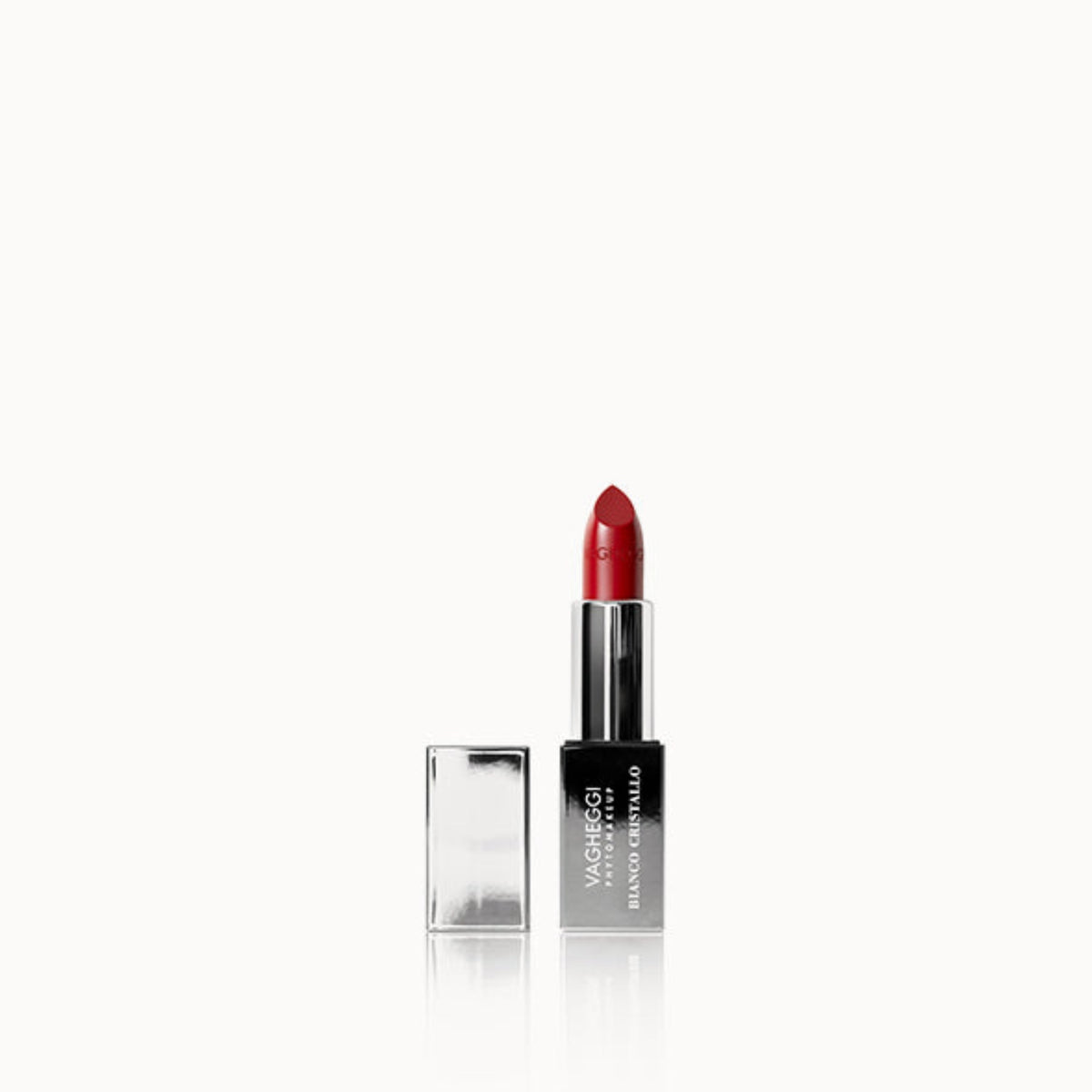 Vagheggi Bianco Cristallo Rossetto Rosso, stick aperto con astuccio argentato