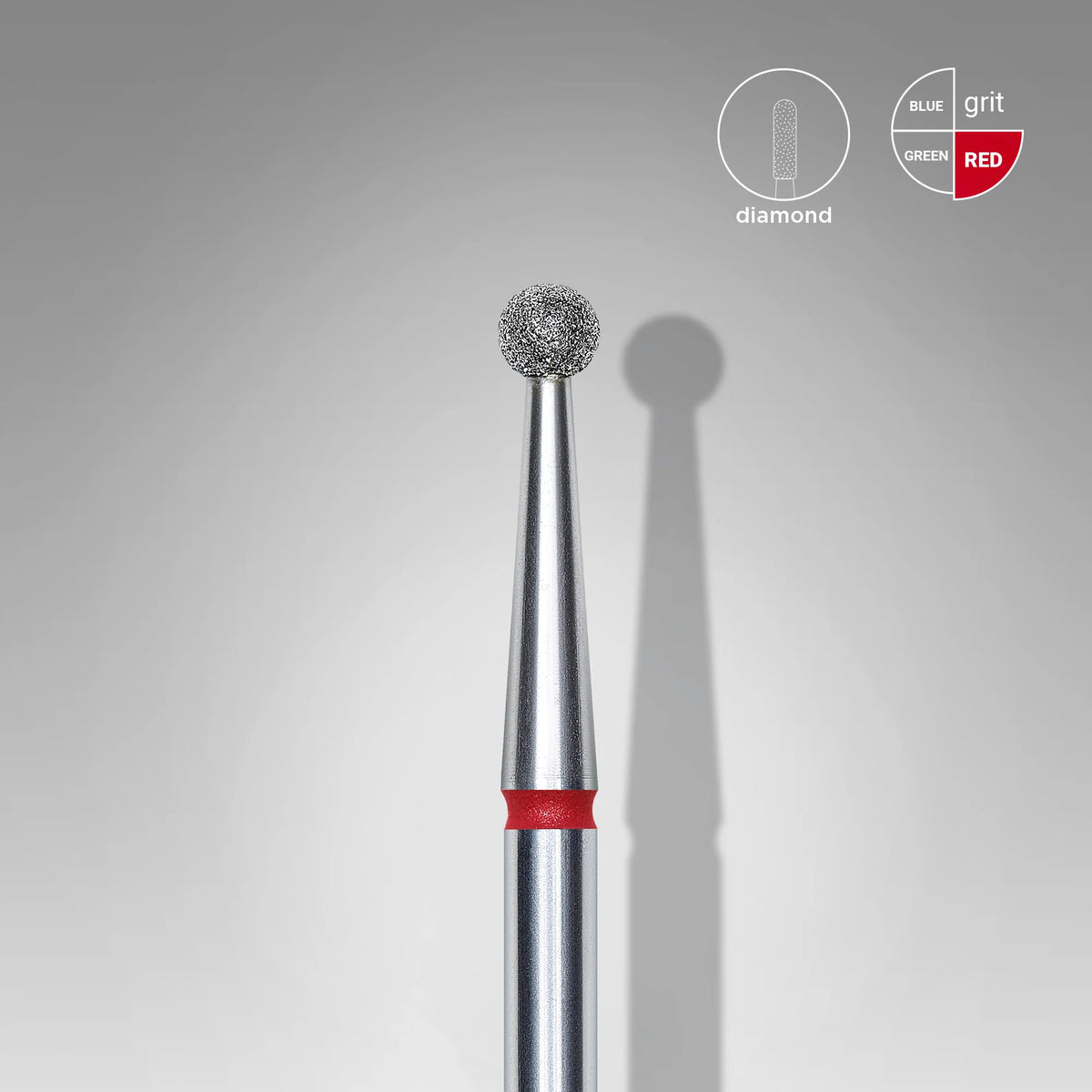 Staleks Punta Diamantata Sfera Rossa, fresa per unghie diametro 2,5 mm