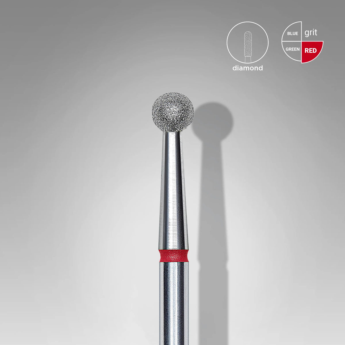 Staleks Punta Diamantata Sfera Rossa, fresa per unghie diametro 3,5 mm