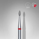 Staleks Punta Diamantata Goccia Rossa, fresa per unghie 1,6x4 mm