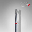 Staleks Punta Diamantata Gemma Appuntita Rossa, fresa per unghie 2,5x4,5 mm