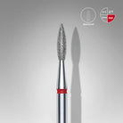 Staleks Punta Diamantata Fiamma Appuntita Rossa, fresa per unghie 2,1x8 mm