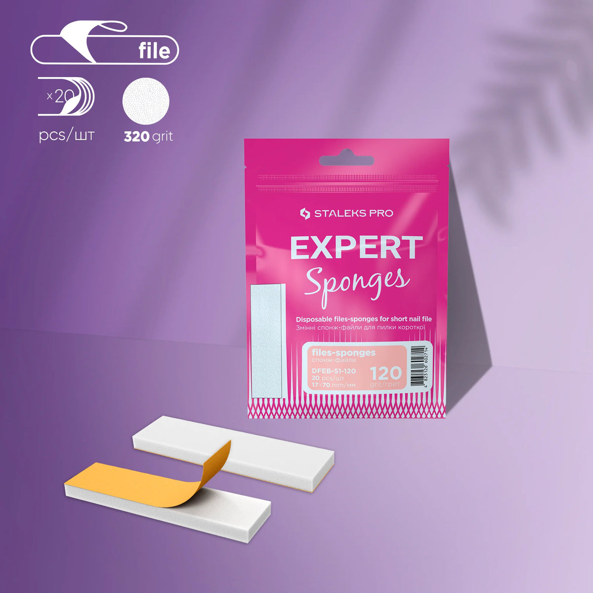Staleks Buffer Adesivi per Base Corta Expert 51 grana 120, confezione 20 pezzi