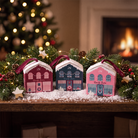 ProNails Christmas gift houses in burgundy, blue and pink with ribbon, Beauty Boost packaging