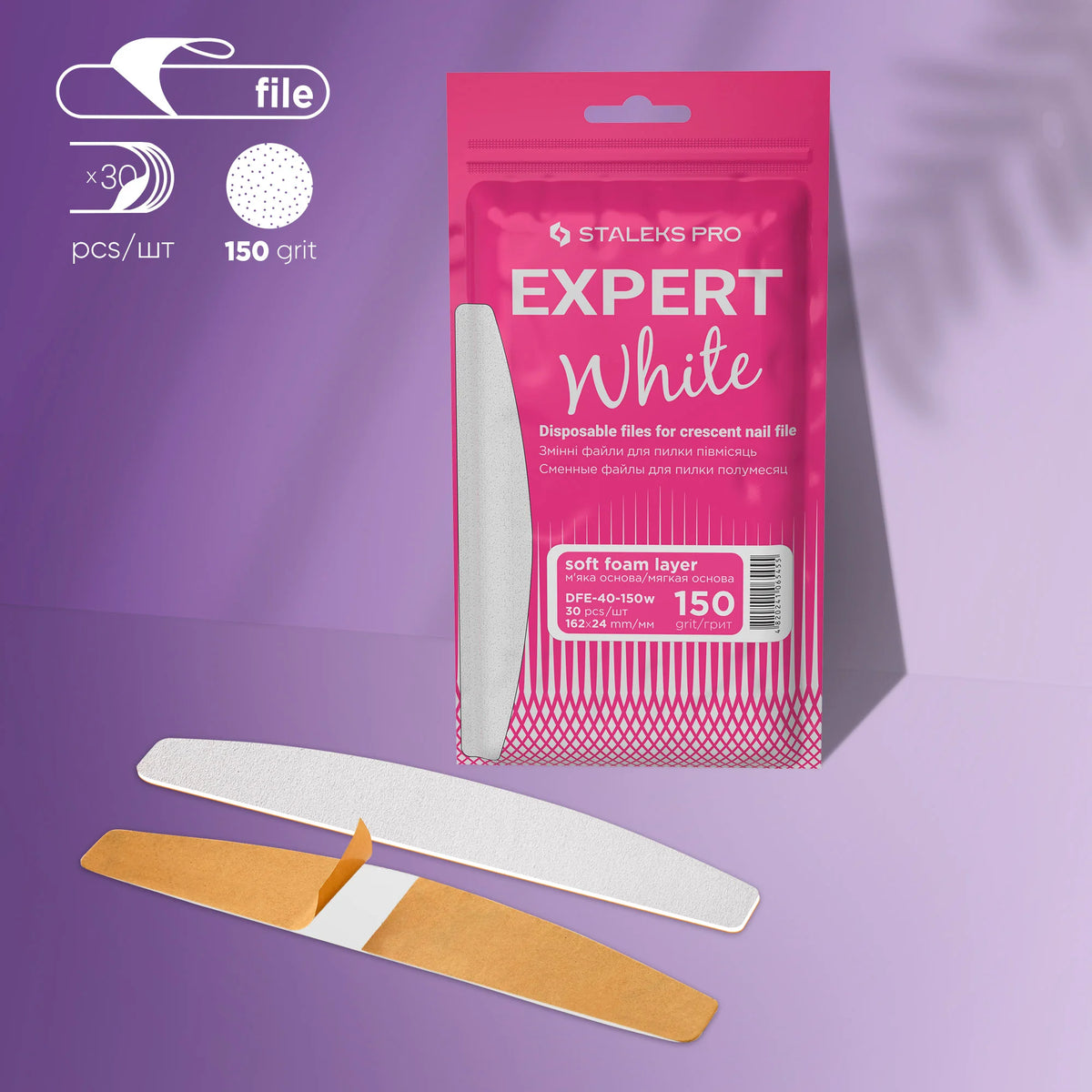 Staleks Lime Ricambio Mezzaluna Soft Expert 40 grana 150, confezione 30 pezzi